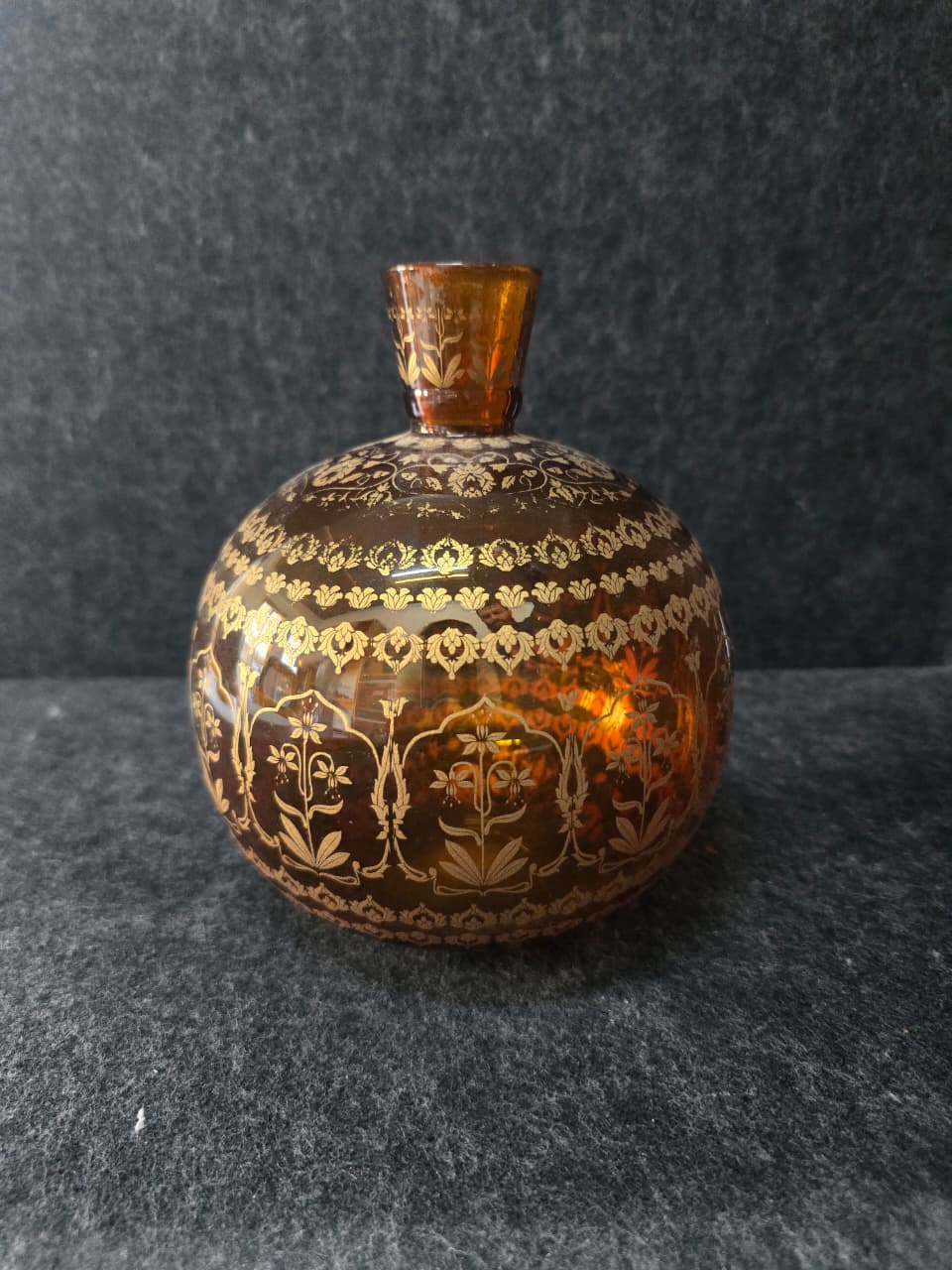 Islamic light weight mughal Orange glass hookah base